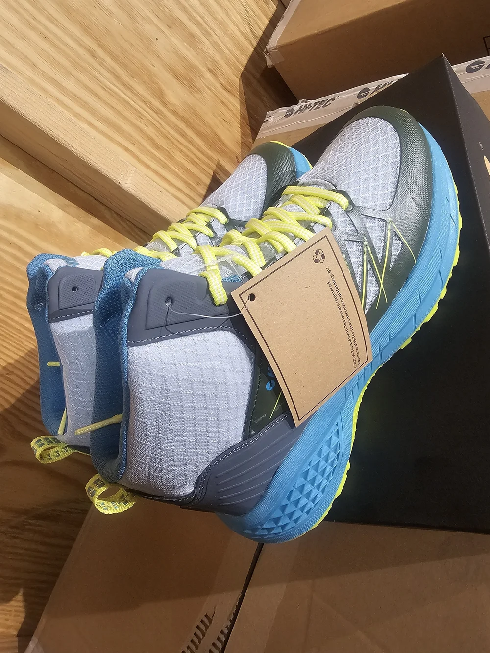 Hi-Tec Men’s Gray & Yellow Trail Hiking/construction /snow Boots